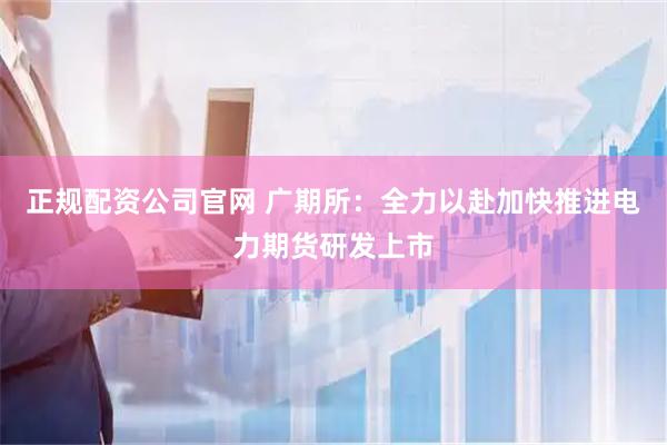 正规配资公司官网 广期所：全力以赴加快推进电力期货研发上市